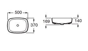 Roca Inspira Soft umywalka nablatowa 50cm 50x37 Supraglaze A327500S00