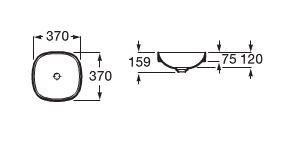 Roca Inspira Soft umywalka blatowa 37cm 37x37 Supraglaze A32750RS00
