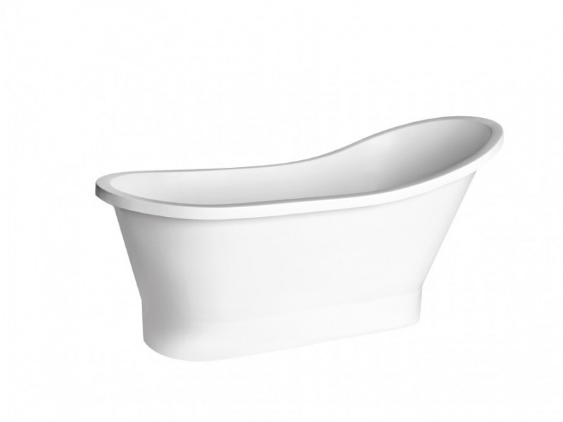 BESCO Gloria XS wanna wolnostojąca 150X66 cm Mineral DuraBe + syfon czarny WMD-150-GLB