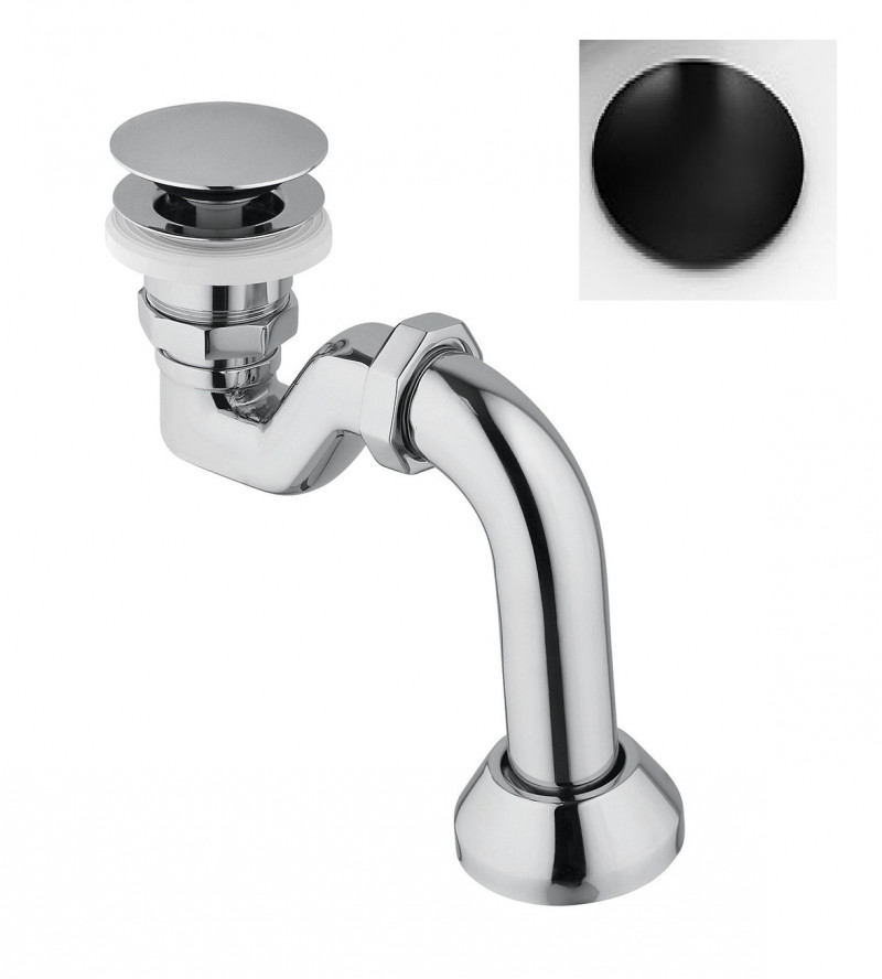 Besco syfon do wannien wolnostojących click-clack czarny OKK-CZR