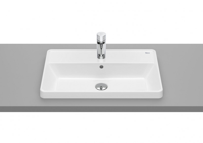 Roca Gap Square umywalka wpuszczana w blat z otworem prostokątna 60x39 biały Supraglaze A3270YAS00