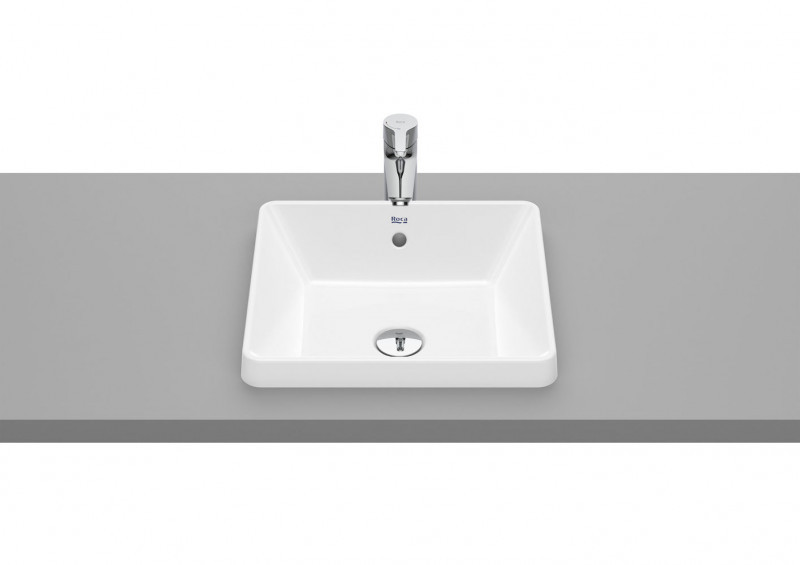 Roca Gap Square umywalka wpuszczana w blat prostokątna 39x37 biały Supraglaze A3270Y7S00