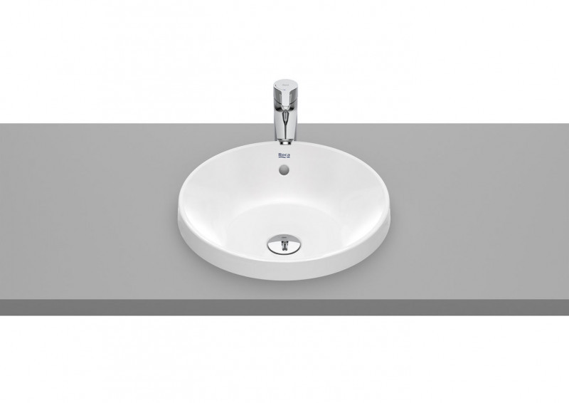 Roca Gap Round umywalka wpuszczana w blat okrągła 39x39 biały Supraglaze A3270Y3S00
