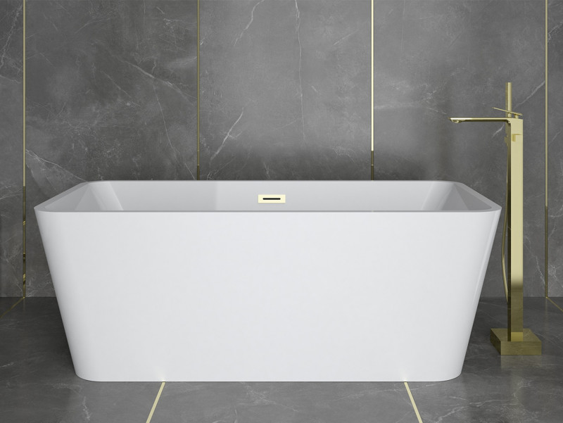 Besco Evita Glam wanna wolnostojąca 160x80 cm akryl złota + syfon złoty WA-160-EZZ