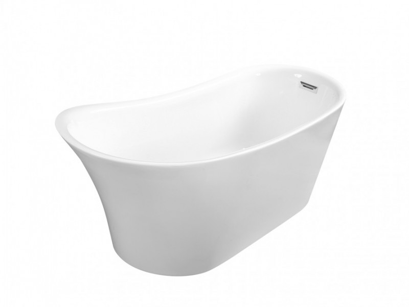 Besco Calima Glam wanna wolnostojąca 170x74 cm akryl srebrna + syfon chrom WAS-170-CSR