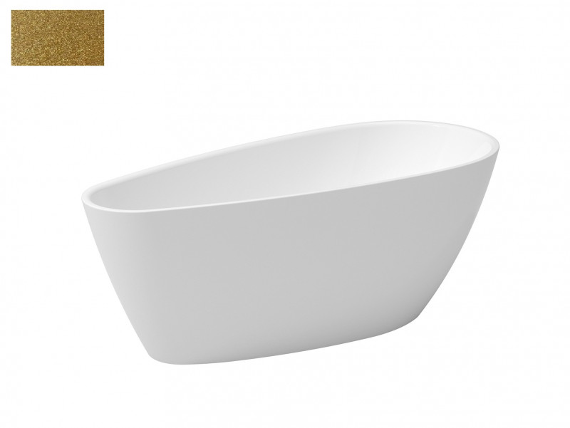 Besco Goya A-Line Glam wanna wolnostojąca 170x80 cm akryl złota  + syfon złoty WA-170-GZZ