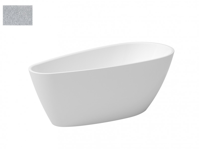 Besco Goya A-Line Glam wanna wolnostojąca 170x80 cm akryl srebrna + syfon chrom WA-160-GSR