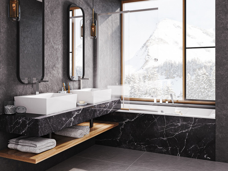 BESCO Easy Slide parawan nawannowy przesuwny 100 cm L/P chrom przejrzyste PES-2S