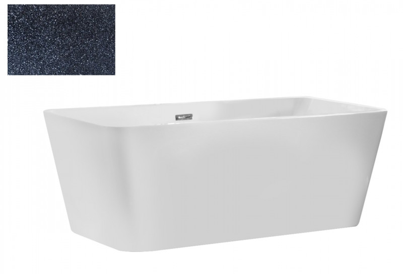 Besco Evita Glam wanna wolnostojąca 160x80 cm akryl grafitowa + syfon grafit WA-160-EGG