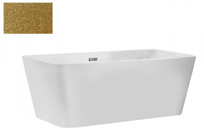 Besco Evita Glam wanna wolnostojąca 160x80 cm akryl złota + syfon złoty WA-160-EZZ