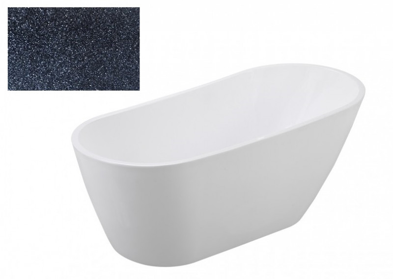 Besco Melody Glam wanna wolnostojąca 150x80 cm akryl grafitowa + syfon grafit WAS-150-MGG