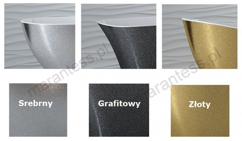 Besco Melody Glam wanna wolnostojąca 170x80 cm akryl grafitowa + syfon grafit WA-170-MGG