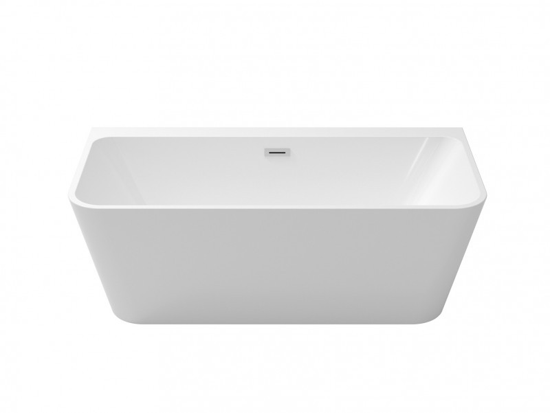 Besco Varya wanna wolnostojąca przyścienna 150x75 cm akryl biały + syfon czarny WAS-150-VRC