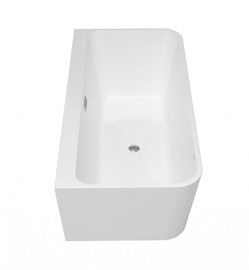 Besco Varya wanna wolnostojąca przyścienna 170x80 cm akryl biały + syfon czarny WAS-170-VRC