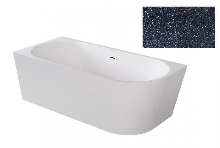 Besco Zoya Glam wanna wolnostojąca przyścienna lewa 170x80 cm akryl grafitowa + syfon grafit WA-170-ZLGG
