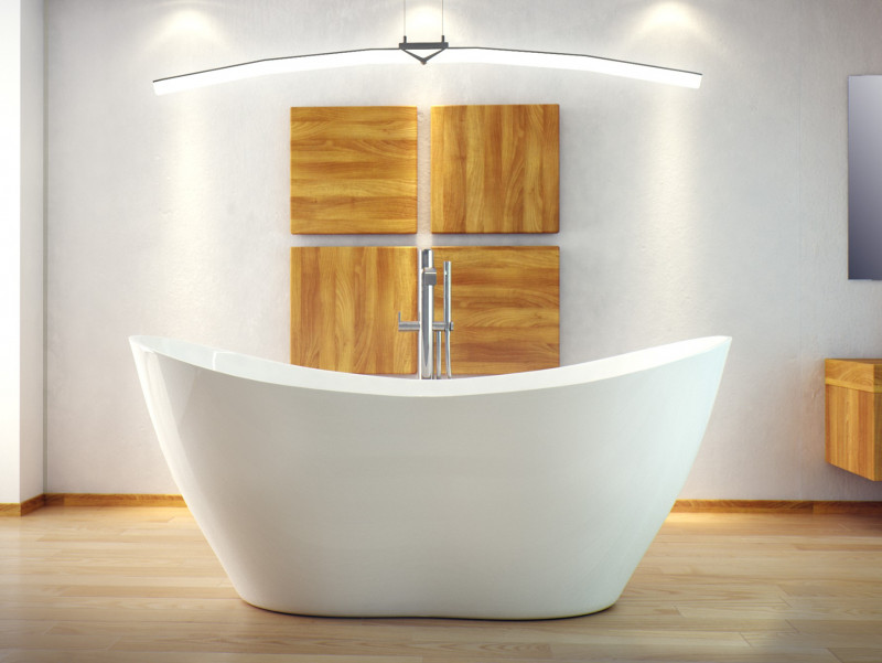 Besco Viya wanna wolnostojąca 160x70 lany marmur + syfon biały WMD-160-VKW