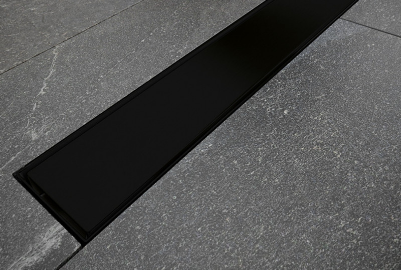 Besco Virgo Nero Duo odpływ liniowy 70 cm, wys. 6,2 cm ruszt 2w1 czarny OL-70-VN