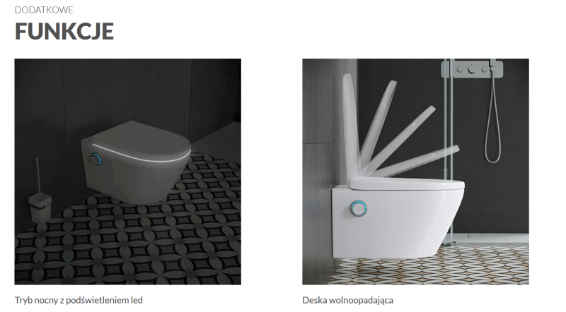 Excellent Dakota 2.0 S2 toaleta myjąca muszla wisząca z deską z funkcją bidetu biały + pilot + pokrętło chrom ZEPR.0124.04