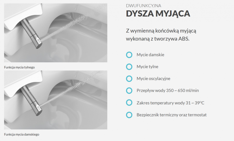 Excellent Dakota 2.0 D2 toaleta myjąca muszla wisząca z deską z funkcją bidetu biały + pilot + pokrętło chrom ZEPR.0124.01