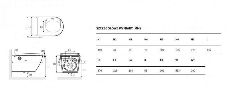 Excellent Dakota 2.0 D2 toaleta myjąca muszla wisząca z deską z funkcją bidetu biały + pilot +pokrętło złote ZEPR.0124.03