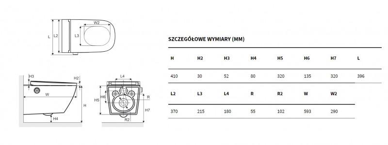 Excellent Dakota 2.0 S2 toaleta myjąca muszla wisząca z deską z funkcją bidetu biały + pilot + pokrętło chrom ZEPR.0124.04