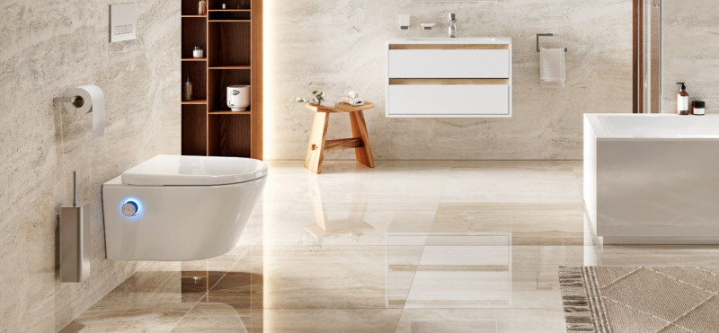 Excellent Dakota 2.0 D2 toaleta myjąca muszla wisząca z deską z funkcją bidetu biały + pilot + pokrętło chrom ZEPR.0124.01