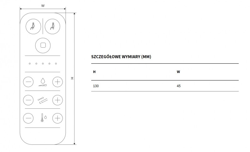 Excellent Dakota 2.0 pilot zdalnego sterowania do muszli myjącej CEEX.4023.D2.WH