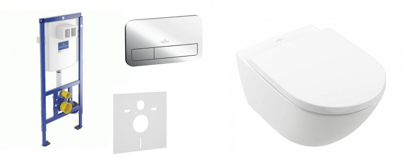 Villeroy&Boch Viconnect + Subway 3.0 TwistFlush Zestaw 5w1 kompletny stelaż + muszla wisząca + deska wolnoopadająca