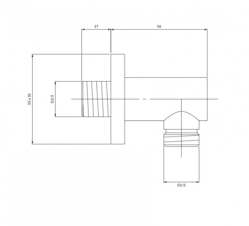 Omnires przyłącze kątowe złoty szczotkowany S008GLB