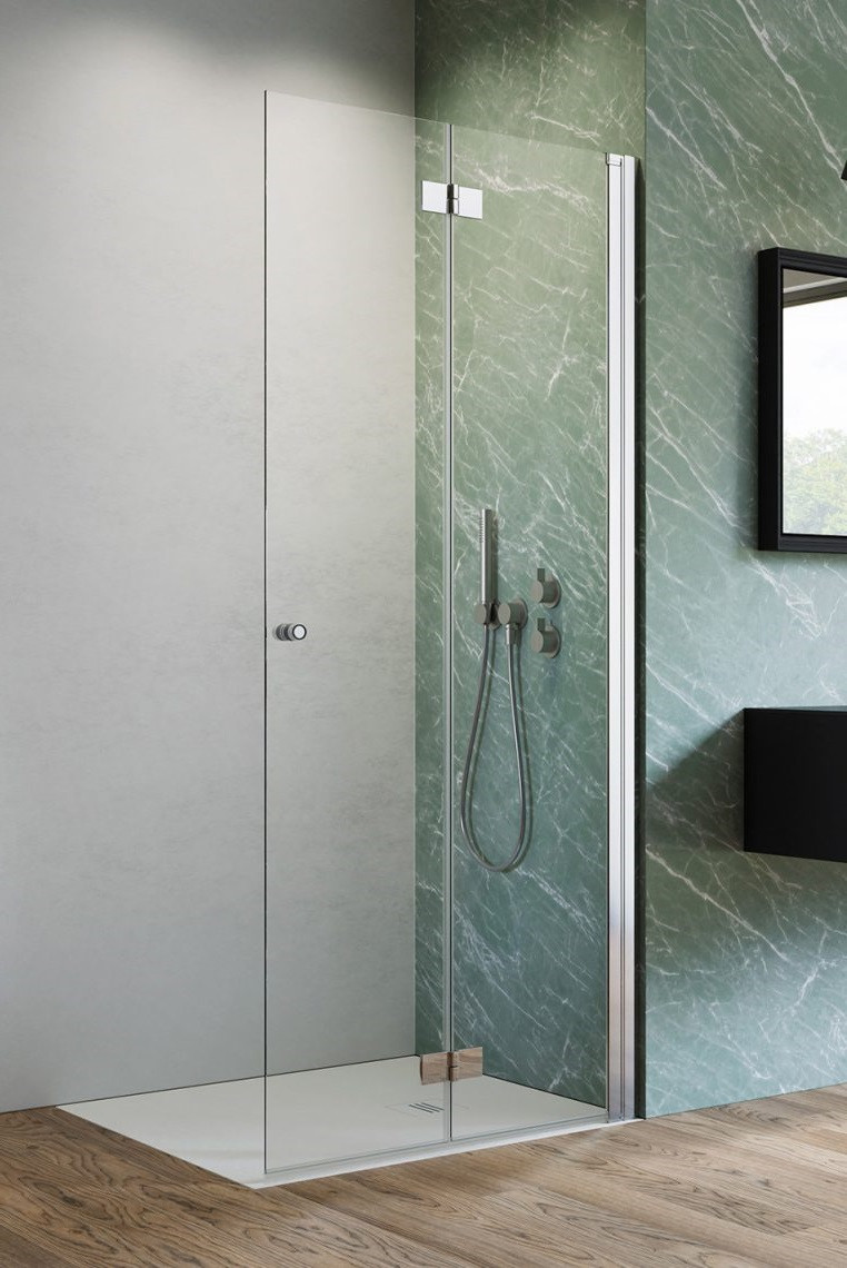 Radaway Nes Walk-In KDD B ścianka składana 80 cm prawa chrom przeźroczyste Easy Clean 10024080-01-01R