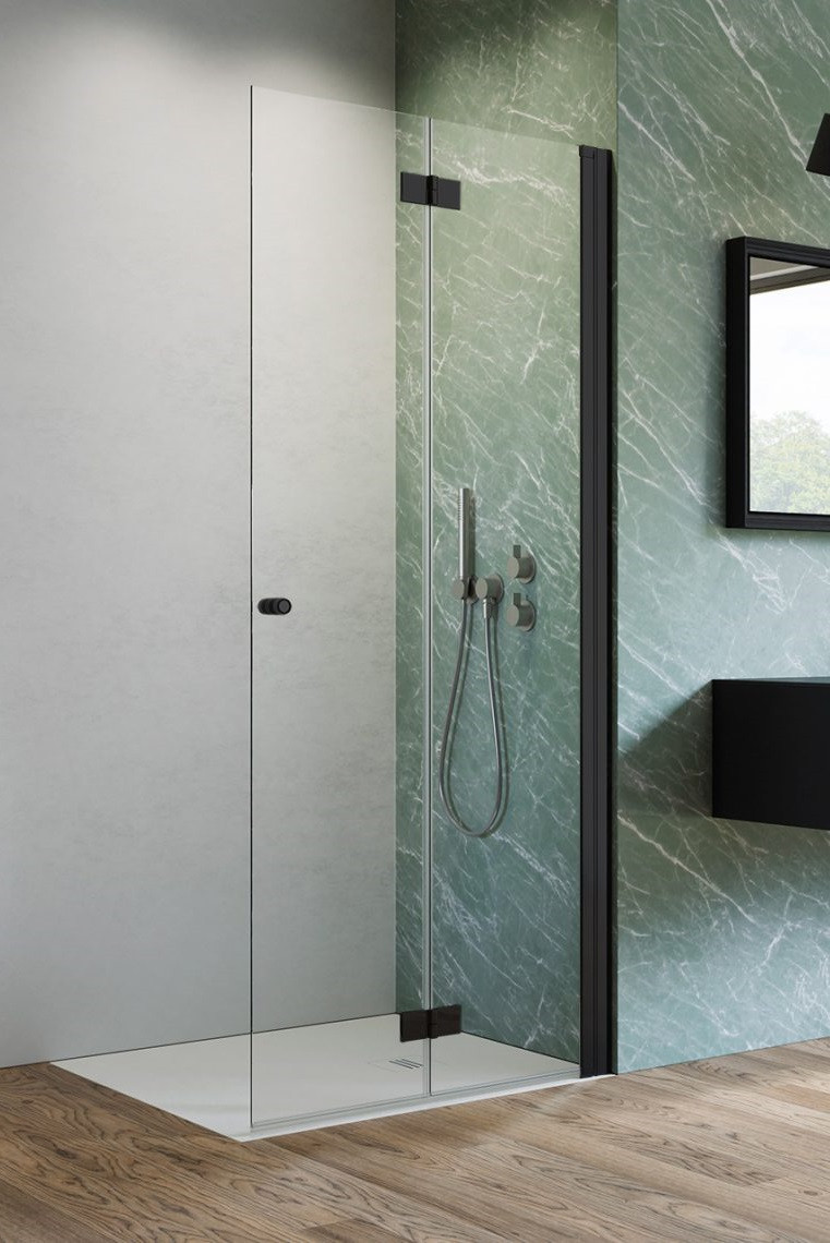 Radaway Nes Black Walk-In KDD B ścianka składana 100 cm prawa czarny przeźroczyste Easy Clean 10024100-54-01R