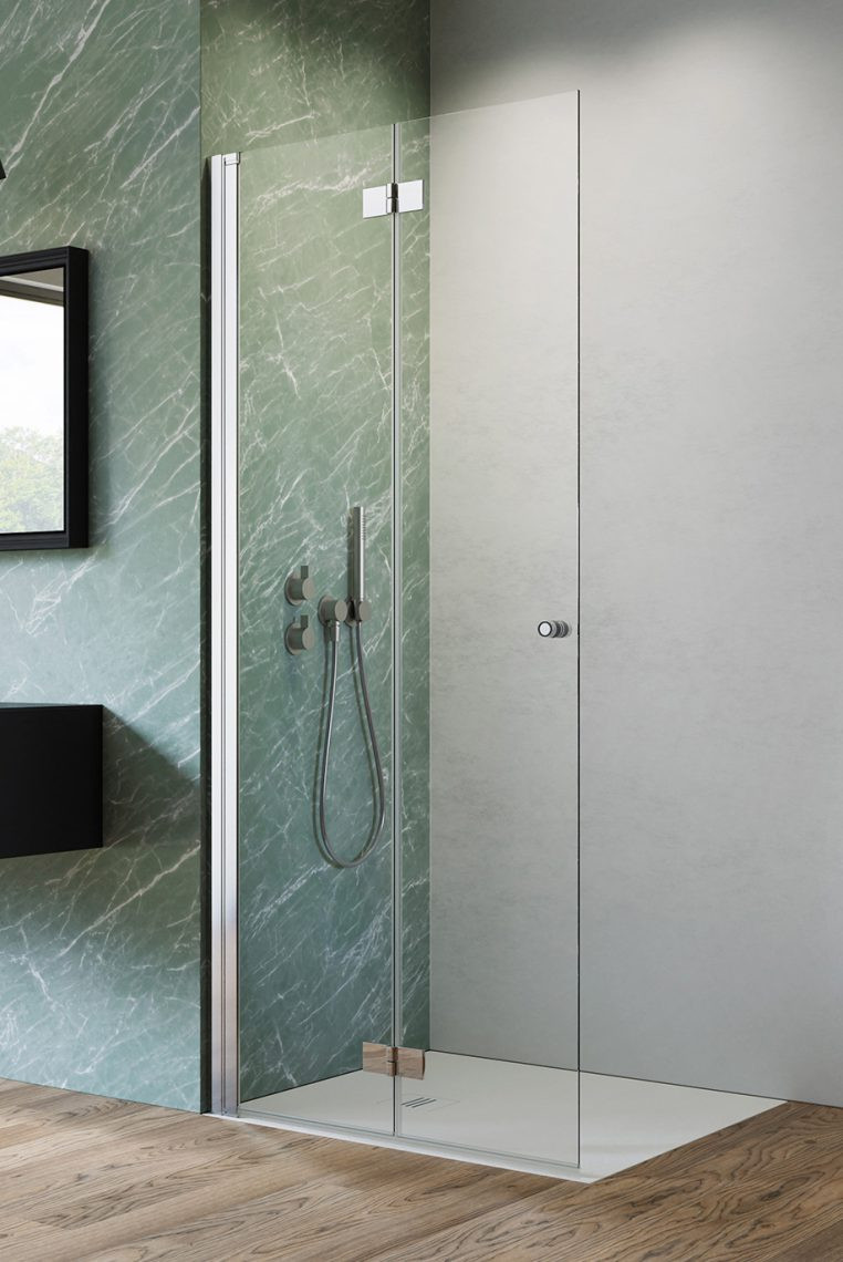 Radaway Nes 8 Walk-In KDD B ścianka składana 80 cm lewa chrom przeźroczyste Easy Clean 10074080-01-01L