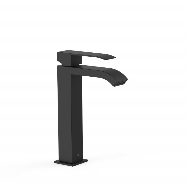 Tres Cuadro Exclusive bateria umywalkowa kaskada czarny matowy 00661001NM