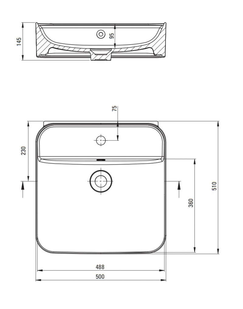 Deante Hiacynt umywalka wisząca/stawiana na blat 51x50 cm biały CDY6U5W