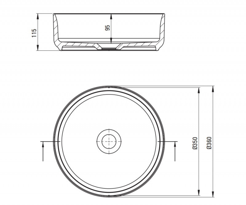Deante Silia umywalka stawiana na blat 36x36 cm biały CDL6U4S