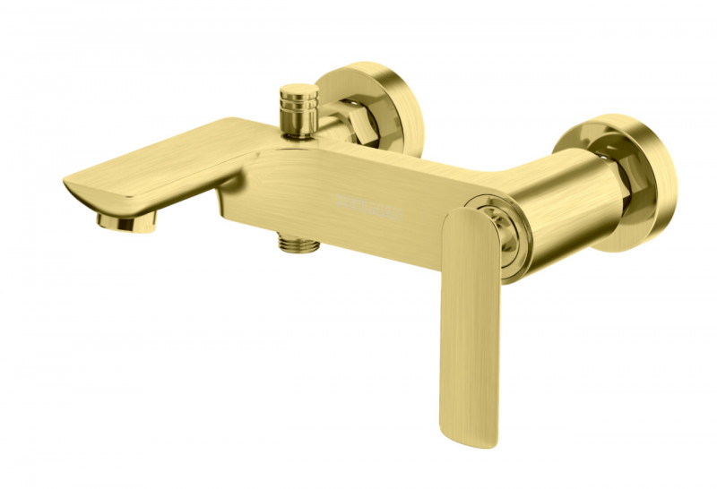 Kohlman Experience Brushed Gold bateria wannowa ścienna złoty szczotkowany QW110EGDB