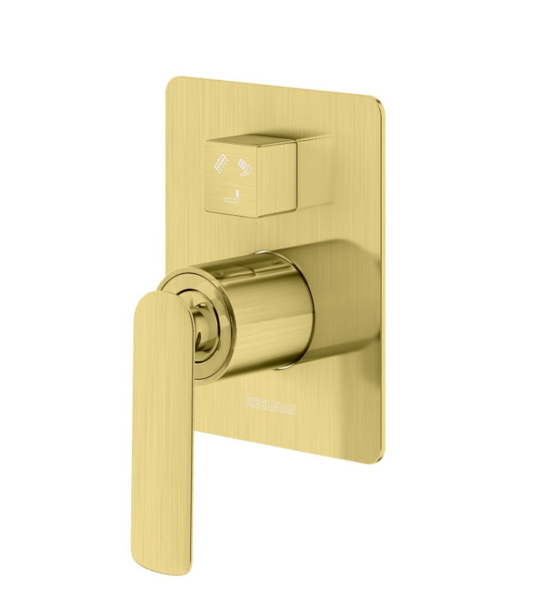 Kohlman Experience Brushed Gold bateria wannowo-prysznicowa podtynkowa 3-drożna złoty szczotkowany QW211EGDB