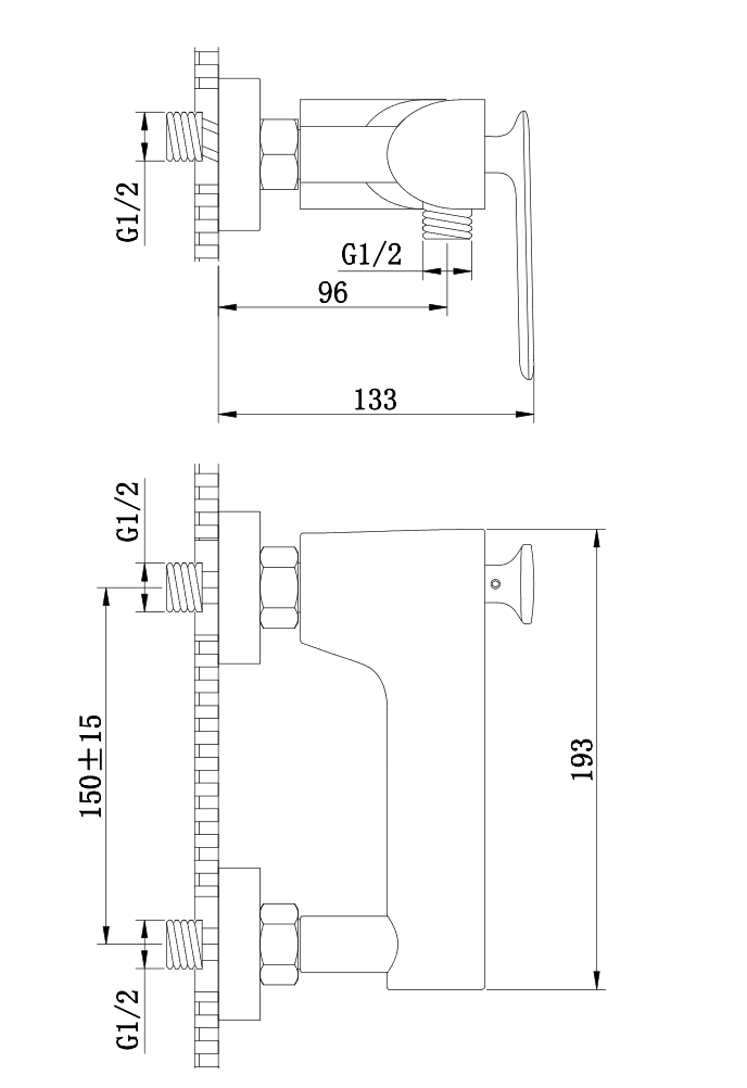 Kohlman Experience Brushed Gold bateria prysznicowa ścienna złoty szczotkowany QW120EGDB