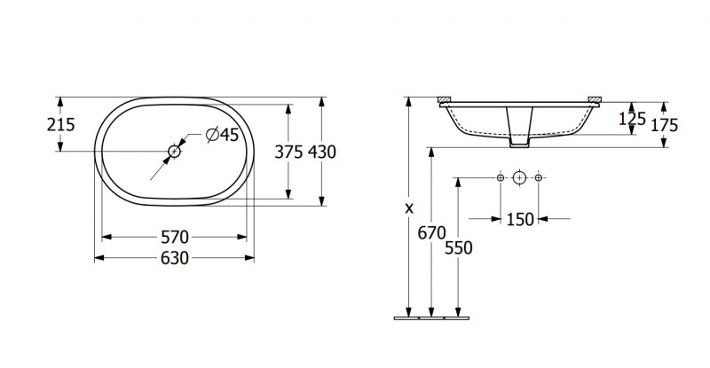 Villeroy&Boch Architectura umywalka podblatowa 57x37,5 biała weiss alpin 5A766101