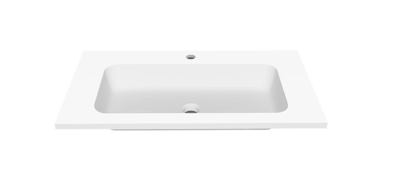 Cristalstone Linea Simpla umywalka meblowa 80x45 cm biały satynowy mat U800-MCOT/CR