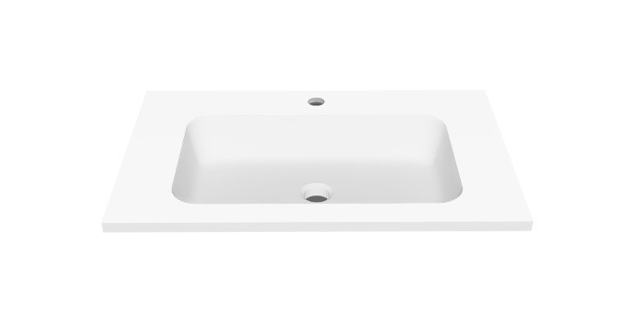 Cristalstone Linea Simpla umywalka meblowa 70x45 cm biały satynowy mat U700-MCOT/CR