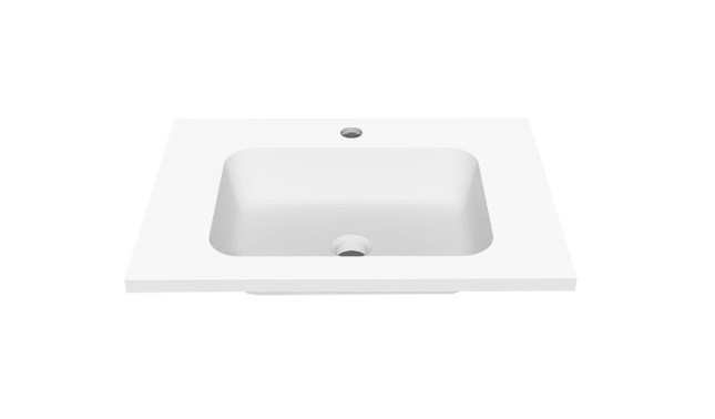 Cristalstone Linea Simpla umywalka meblowa 60x45 cm biały satynowy mat U600-MCOT/CR