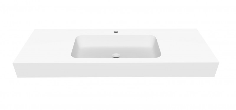 Cristalstone Linea Simpla umywalka 130x45 cm biały satynowy mat U1300-MCOT