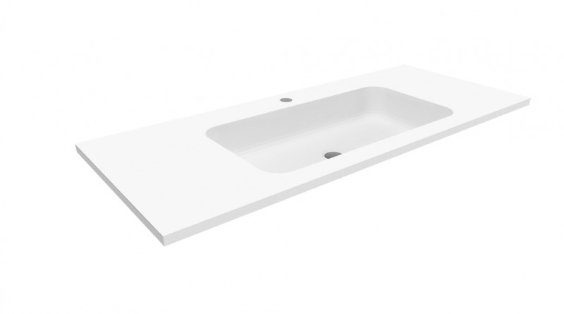 Cristalstone Linea Simpla umywalka meblowa 110x45 cm biały satynowy mat U1100-MCOT/CR