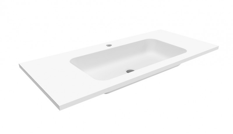 Cristalstone Linea Simpla umywalka meblowa 100x45 cm biały satynowy mat U1000-MCOT/CR