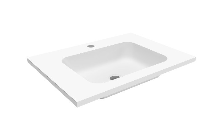 Cristalstone Linea Simpla umywalka meblowa 60x45 cm biały satynowy mat U600-MCOT/CR