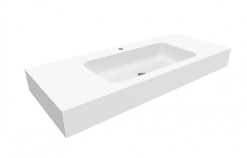 Cristalstone Linea Simpla umywalka 110x45 cm biały satynowy mat U1100-MCOT