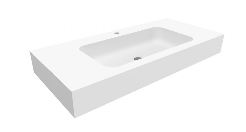 Cristalstone Linea Simpla umywalka 100x45 cm biały satynowy mat U1000-MCOT