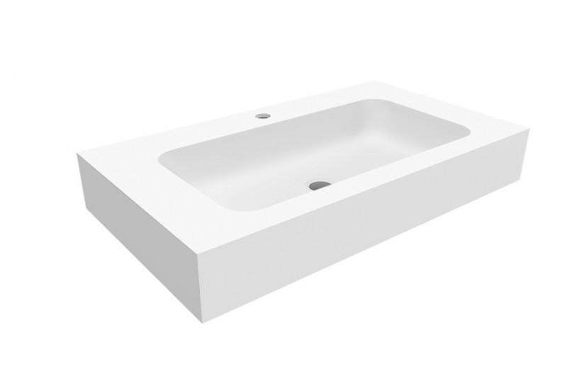 Cristalstone Linea Simpla umywalka 80x45 cm biały satynowy mat U800-MCOT