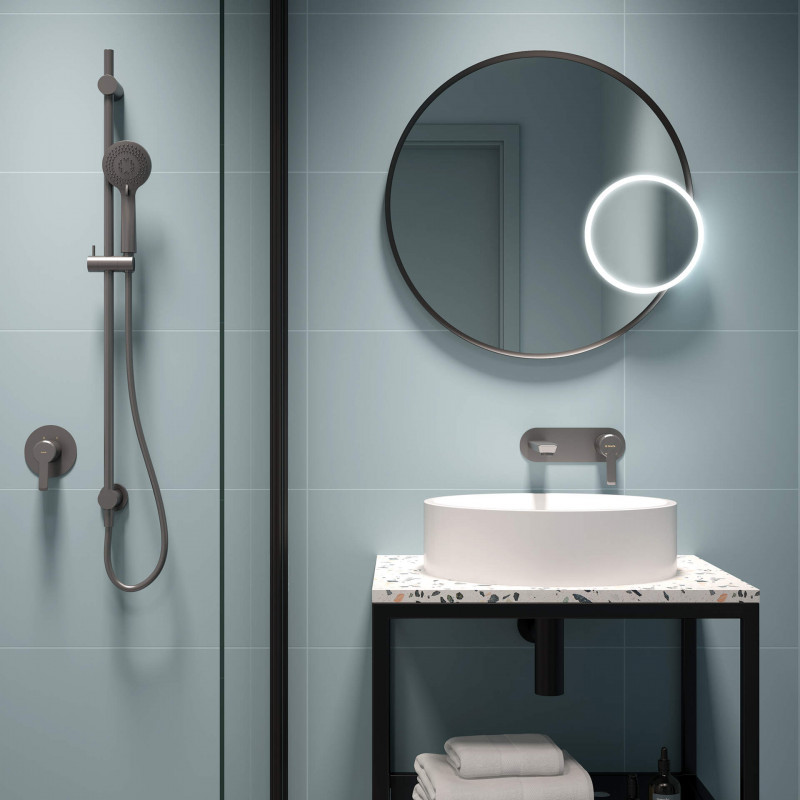 Deante Arnika zestaw prysznicowy podtynkowy z drążkiem titanium NACD9TP